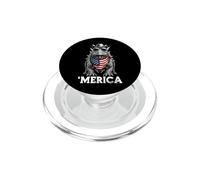 Bandera Estadounidense jurásica de Dinosaurio estegosaurio paleontólogo PopSockets PopGrip para MagSafe
