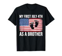 Bandera estadounidense My First July 4Th As Brother- Brother 2025 Camiseta