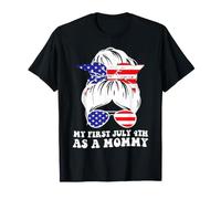 Bandera Estadounidense My First July 4th As Mommy New Mom 2024 Camiseta