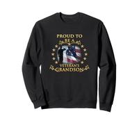 Bandera Estadounidense Proud Grandson Thank You Veterans Day Sudadera