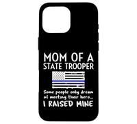 Bandera Estadounidense Proud State Trooper Mom Mother Thin Blue Line Carcasa para iPhone 16 Pro MAX