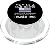 Bandera Estadounidense Proud State Trooper Mom Mother Thin Blue Line PopSockets PopGrip para MagSafe