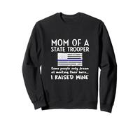 Bandera Estadounidense Proud State Trooper Mom Mother Thin Blue Line Sudadera