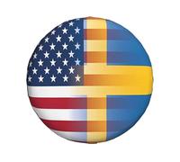 Bandera Estadounidense Sueca de Suecia Cubierta del Neumático Personalizada portátil Suave Caso Protector, para camionetas, remolques, Autocaravanas, 16in