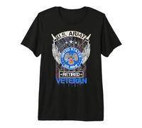 Bandera Estadounidense Vintage del ejército Estadounidense Orgulloso Veterano Jubilado Camiseta Premium