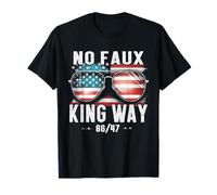 Bandera estadounidense vintage No Faux King Way 8647 Funny Resist Camiseta