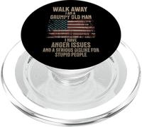 Bandera estadounidense Walk Away I Am A Grumpy Old Man PopSockets PopGrip para MagSafe