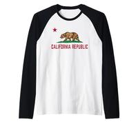 Bandera ESTATAL DE California LOS Angeles San Francisco Diego Camiseta Manga Raglan