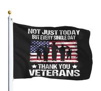 Bandera Exterior Día de los Veterans No solo hoy, sino todos los días | Gracias, Veterans. Bandera Balcón Bar 3x5 FT Doble Cara Pabellón Naval Impermeable Estandarte Calle Seguidores