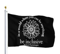 Bandera Exterior En un mundo donde puedes ser cualquier cosa, sé | inclusivo. Psicólogo escolar. Bandera Balcón Jardín 3x5 FT Impermeable Flag Lavable Estandarte Hogar Celebraciones