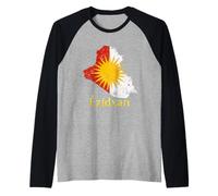 Bandera Ezidxan País Yezidi Sun Flag Corazón Yazidi Patria Camiseta Manga Raglan