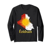 Bandera Ezidxan País Yezidi Sun Flag Corazón Yazidi Patria Manga Larga