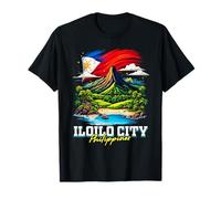 Bandera filipina de recuerdo de Iloilo City Filipinas Camiseta