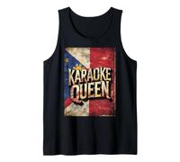 Bandera Filipina Vintage Karaoke Queen diseño para Amantes de la música Camiseta sin Mangas