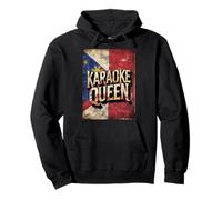 Bandera Filipina Vintage Karaoke Queen diseño para Amantes de la música Sudadera con Capucha