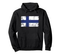 Bandera finlandesa Vintage con Bandera de Finlandia Retro Sudadera con Capucha