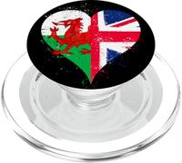 Bandera Gales y Union Jack para Orgullo Galés de Reino Unido PopSockets PopGrip para MagSafe