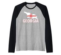 Bandera Georgiana patriótica para Hombres, Mujeres y niños Georgia Camiseta Manga Raglan