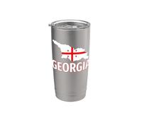 Bandera georgiana patriótica para hombres, mujeres y niños Georgia Vaso térmico de acero inoxidable de doble pared