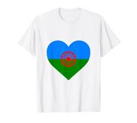 Bandera Gitana - Bandera Internacional Gitana romaní Camiseta gráfica económica, Hombre, Blanco, S