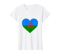 Bandera Gitana - Bandera Internacional Gitana romaní Camiseta gráfica económica, Mujer, Blanco, M