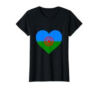 Bandera Gitana - Bandera Internacional Gitana romaní Camiseta gráfica económica, Mujer, Negro, S