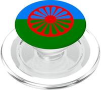 Bandera Gitana Corazón Bandera - Bandera Gitana Internacional romaní PopSockets PopGrip para MagSafe