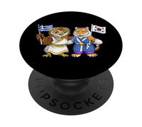 Bandera Grecia Corea del Sur Raíces Greco-Surcoreanas PopSockets PopGrip Adhesivo