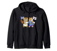 Bandera Grecia Corea del Sur Raíces Greco-Surcoreanas Sudadera con Capucha