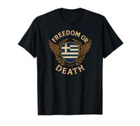 Bandera Griega Lema Libertad o Muerte Grecia Camiseta