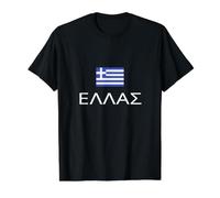 Bandera Griega Orgullosa Ellas Hellas Grecia Patriota Orgullo Helénico Camiseta gráfica económica, Hombre, Negro, L