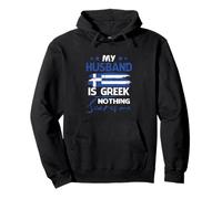 Bandera Griega para Mujer My Husband Is Greek Nothing Scares Me Sudadera con Capucha