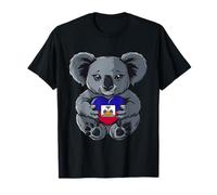 Bandera haitiana lindo koala raíces haitianas Haití Orgullo haitiano Camiseta