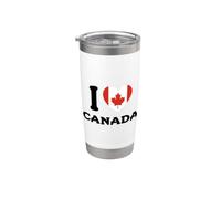 Bandera I Love Canada Vaso térmico de acero inoxidable de doble pared