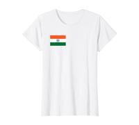 Bandera India de la India Camiseta gráfica económica, Mujer, Blanco, M