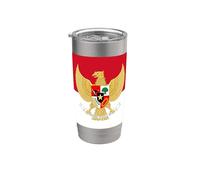 Bandera indonesia con emblema Vaso térmico de acero inoxidable de doble pared