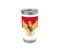 Bandera indonesia con emblema Vaso térmico de acero inoxidable de doble pared