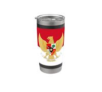 Bandera indonesia con emblema Vaso térmico de acero inoxidable de doble pared