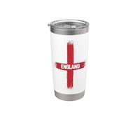 Bandera Inglaterra Cool Orgulloso Fan Inglés St Georges Day Vaso térmico de acero inoxidable de doble pared