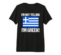 Bandera Internacional Griega con Texto en inglés I'm Not Yelling Camiseta Premium