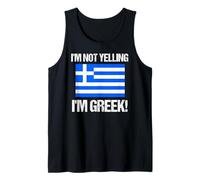 Bandera Internacional Griega con Texto en inglés I'm Not Yelling Camiseta sin Mangas