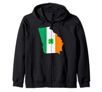 Bandera irlandesa del estado de Georgia Día de San Patricio Sudadera con Capucha