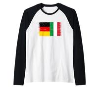 Bandera Italia Alemania per Orgullo Alemán Italiano Expat Camiseta Manga Raglan