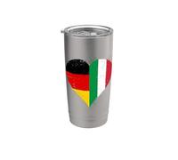 Bandera Italia Alemania per Orgullo Alemán Italiano Expat Vaso térmico de acero inoxidable de doble pared