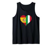 Bandera Italia España Genial para Orgulloso Español Italiano Camiseta sin Mangas