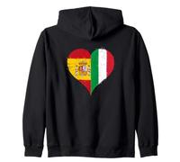 Bandera Italia España Genial para Orgulloso Español Italiano Sudadera con Capucha