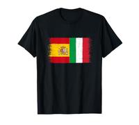 Bandera Italia España Orgulloso Aficionado Español Italiano Camiseta