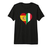 Bandera Italia España Orgulloso Aficionado Español Italiano Camiseta Premium