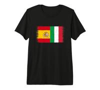 Bandera Italia España Orgulloso Aficionado Español Italiano Camiseta Premium