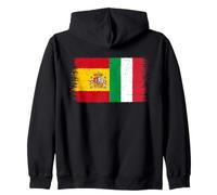 Bandera Italia España Orgulloso Aficionado Español Italiano Sudadera con Capucha